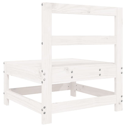 White Solid Pine Garden Sofas Set - 2 Pcs Durable Outdoor Seating