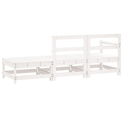 Elegant 3-Piece White Pine Wood Garden Lounge Set