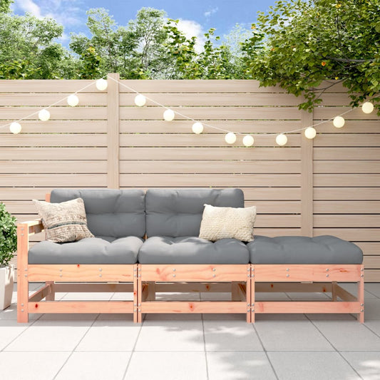 3 Piece Solid Wood Douglas Garden Lounge Set - Stylish & Durable
