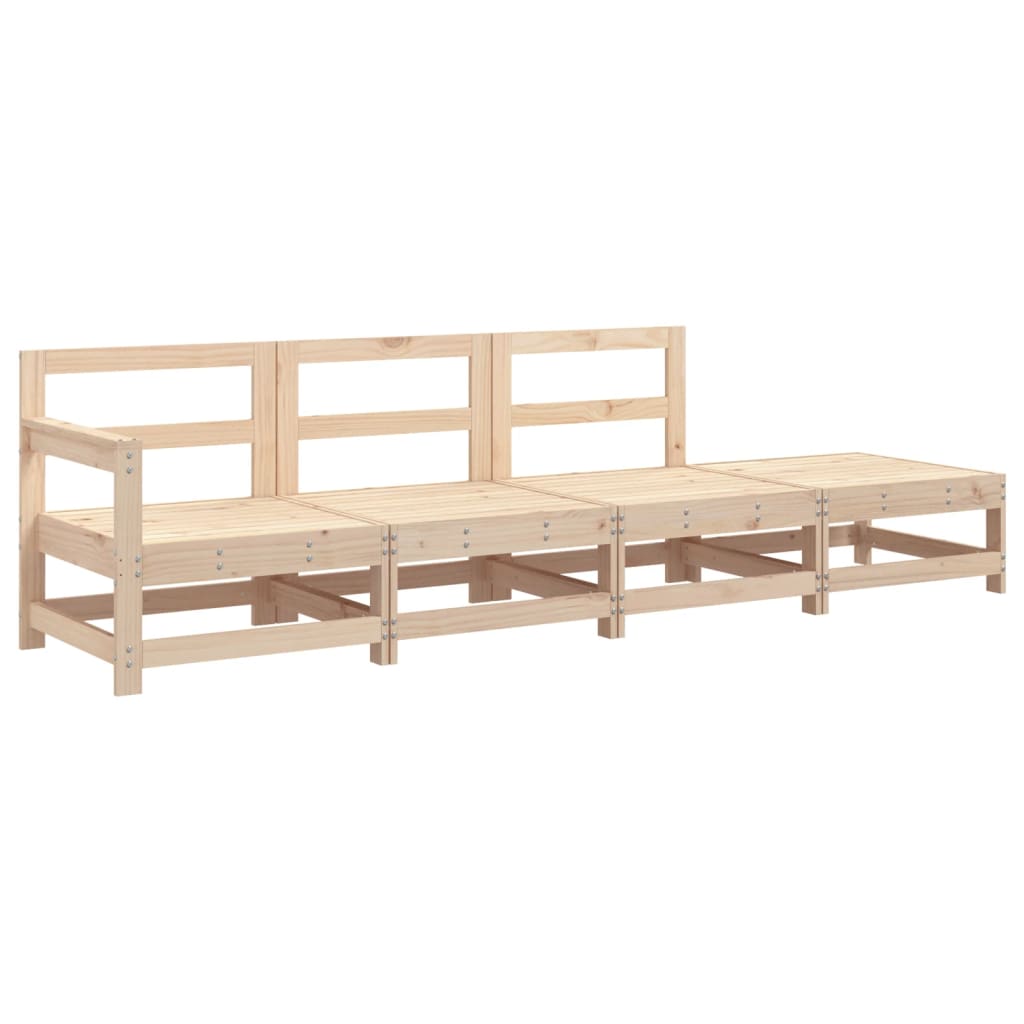 4-Piece Solid Pine Wood Garden Lounge Set - Stylish & Durable