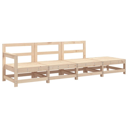 4-Piece Solid Pine Wood Garden Lounge Set - Stylish & Durable
