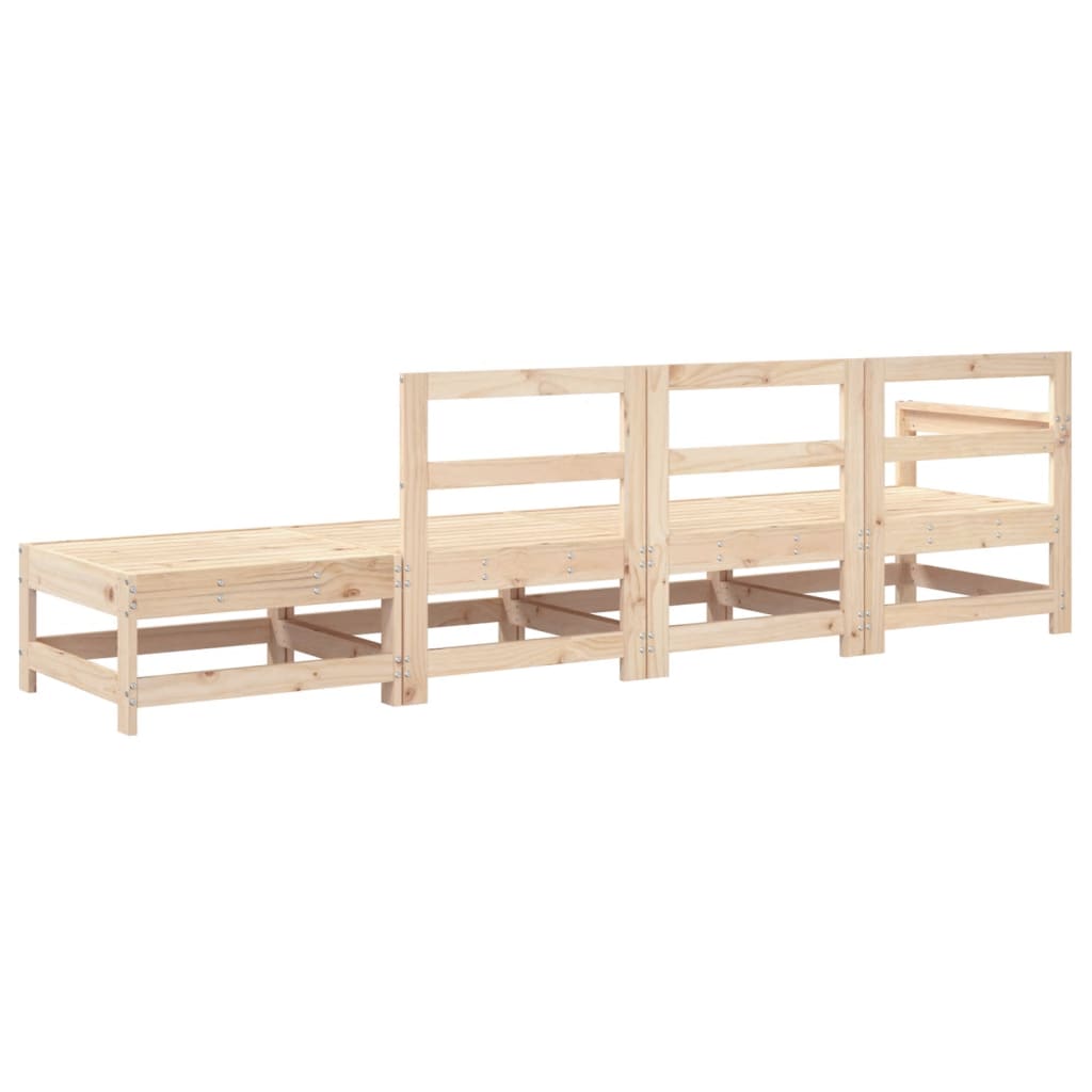4-Piece Solid Pine Wood Garden Lounge Set - Stylish & Durable