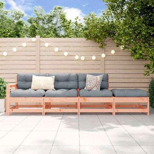Solid Wood Douglas 4-Piece Garden Lounge Set - Elegant Outdoor Comfort