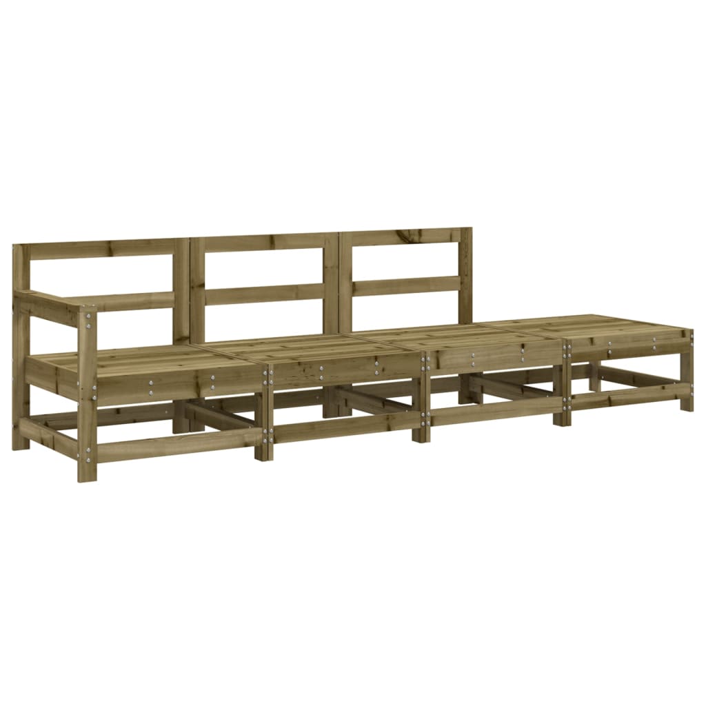 4 Piece Garden Lounge Set in Impregnated Pine Wood