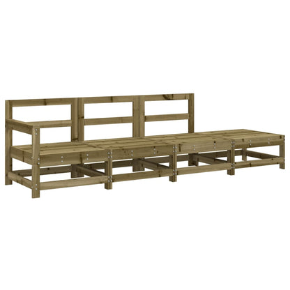 4 Piece Garden Lounge Set in Impregnated Pine Wood