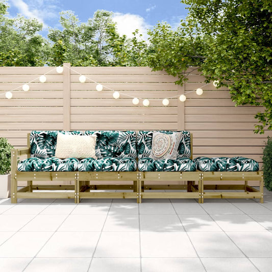 4 Piece Garden Lounge Set in Impregnated Pine Wood