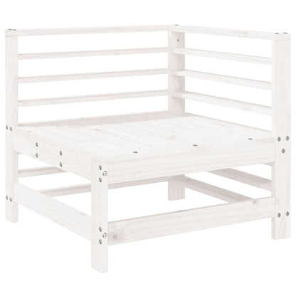 White Solid Wood Pine Garden Corner Sofa