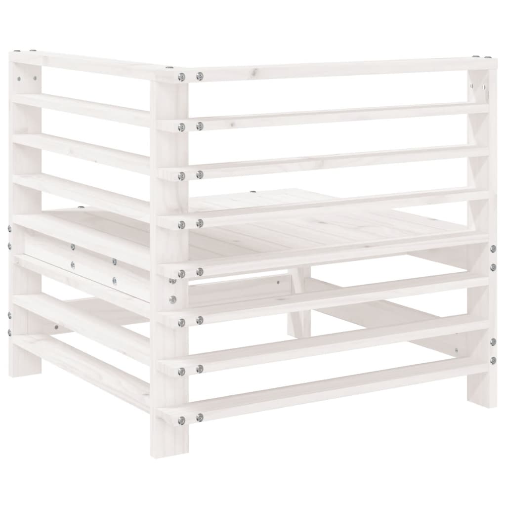 White Solid Wood Pine Garden Corner Sofa