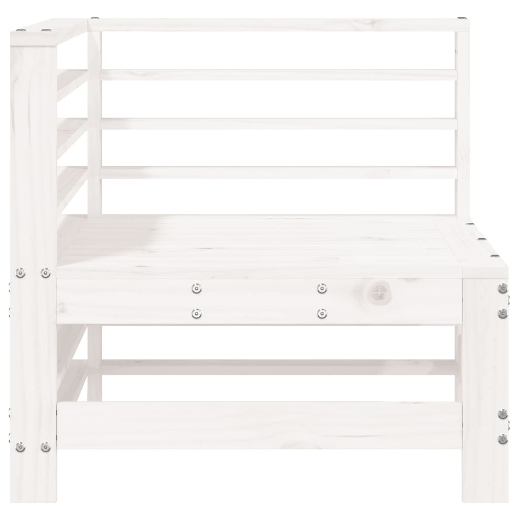 White Solid Wood Pine Garden Corner Sofa