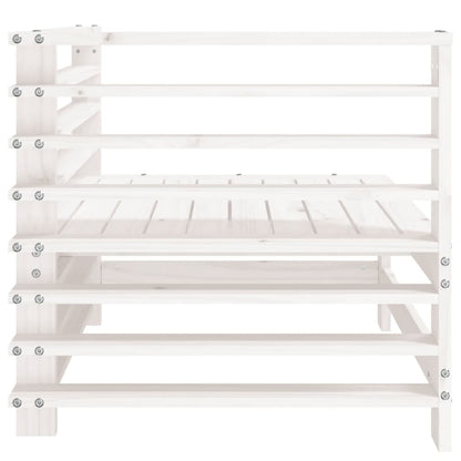 White Solid Wood Pine Garden Corner Sofa