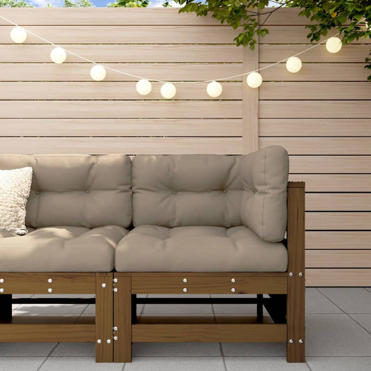 Honey Brown Solid Wood Pine Garden Corner Sofa