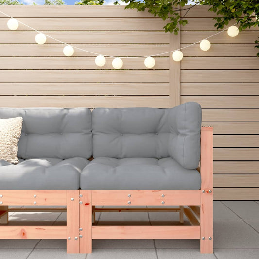 Elegant Solid Wood Douglas Garden Corner Sofa - Natural Finish