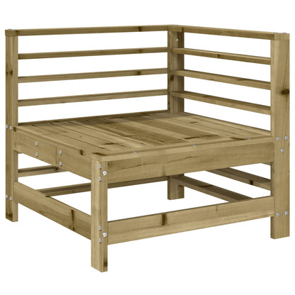 Stylish Garden Corner Sofa in Impregnated Pine Wood Finish