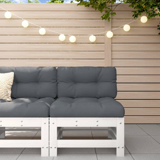 White Solid Wood Pine Garden Middle Sofa