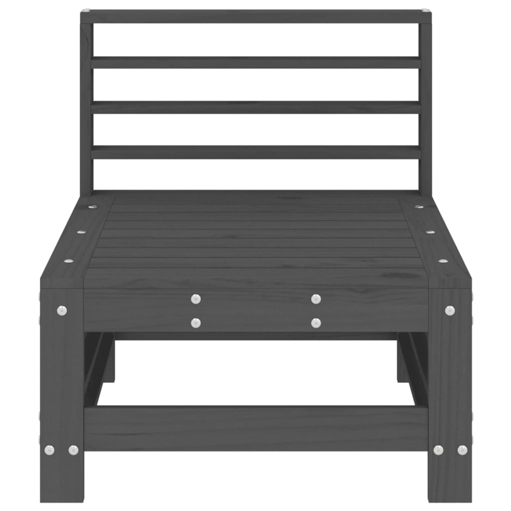 Solid Wood Pine Garden Middle Sofa - Grey Finish