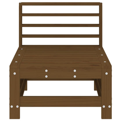 Solid Wood Pine Garden Middle Sofa - Honey Brown Finish