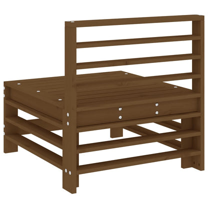 Solid Wood Pine Garden Middle Sofa - Honey Brown Finish