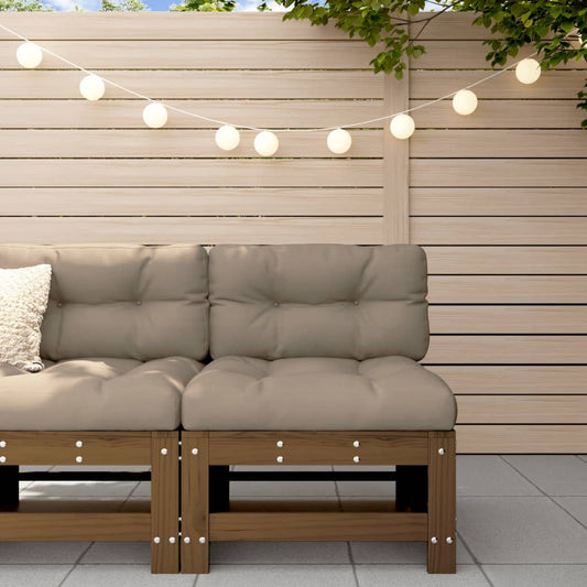 Solid Wood Pine Garden Middle Sofa - Honey Brown Finish