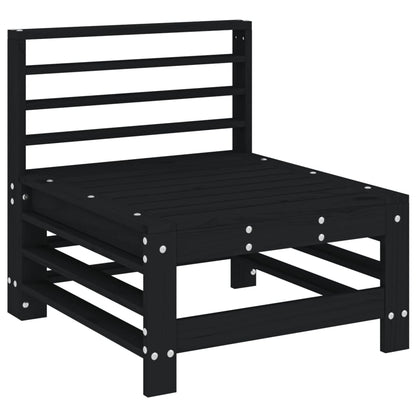 Elegant Black Pine Wood Garden Middle Sofa