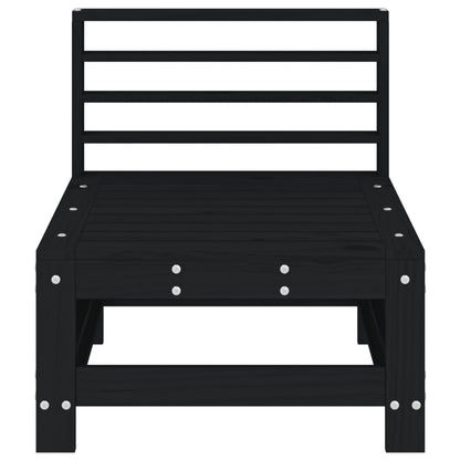 Elegant Black Pine Wood Garden Middle Sofa