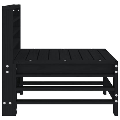 Elegant Black Pine Wood Garden Middle Sofa