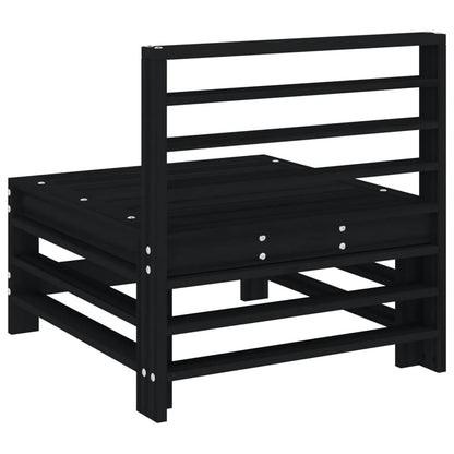 Elegant Black Pine Wood Garden Middle Sofa