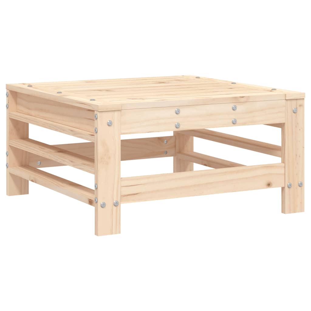 Solid Pine Wood Garden Footstool - Natural Finish