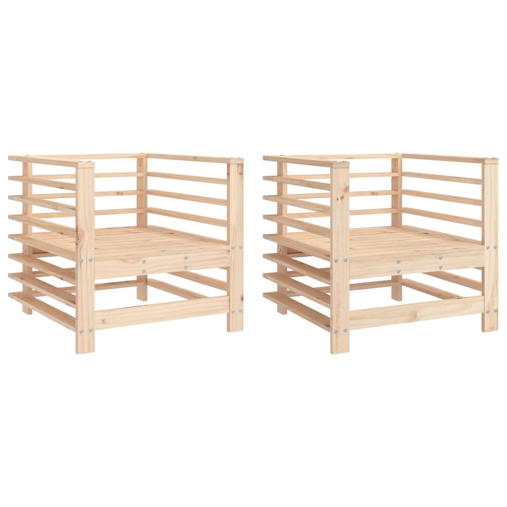 Solid Wood Pine Garden Chairs, Set of 2 – Durable Outdoor Seating