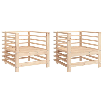 Solid Wood Pine Garden Chairs, Set of 2 – Durable Outdoor Seating