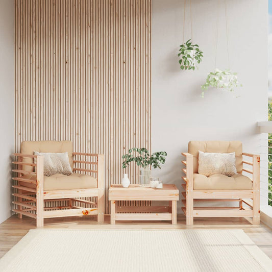 Solid Wood Pine Garden Chairs, Set of 2 – Durable Outdoor Seating