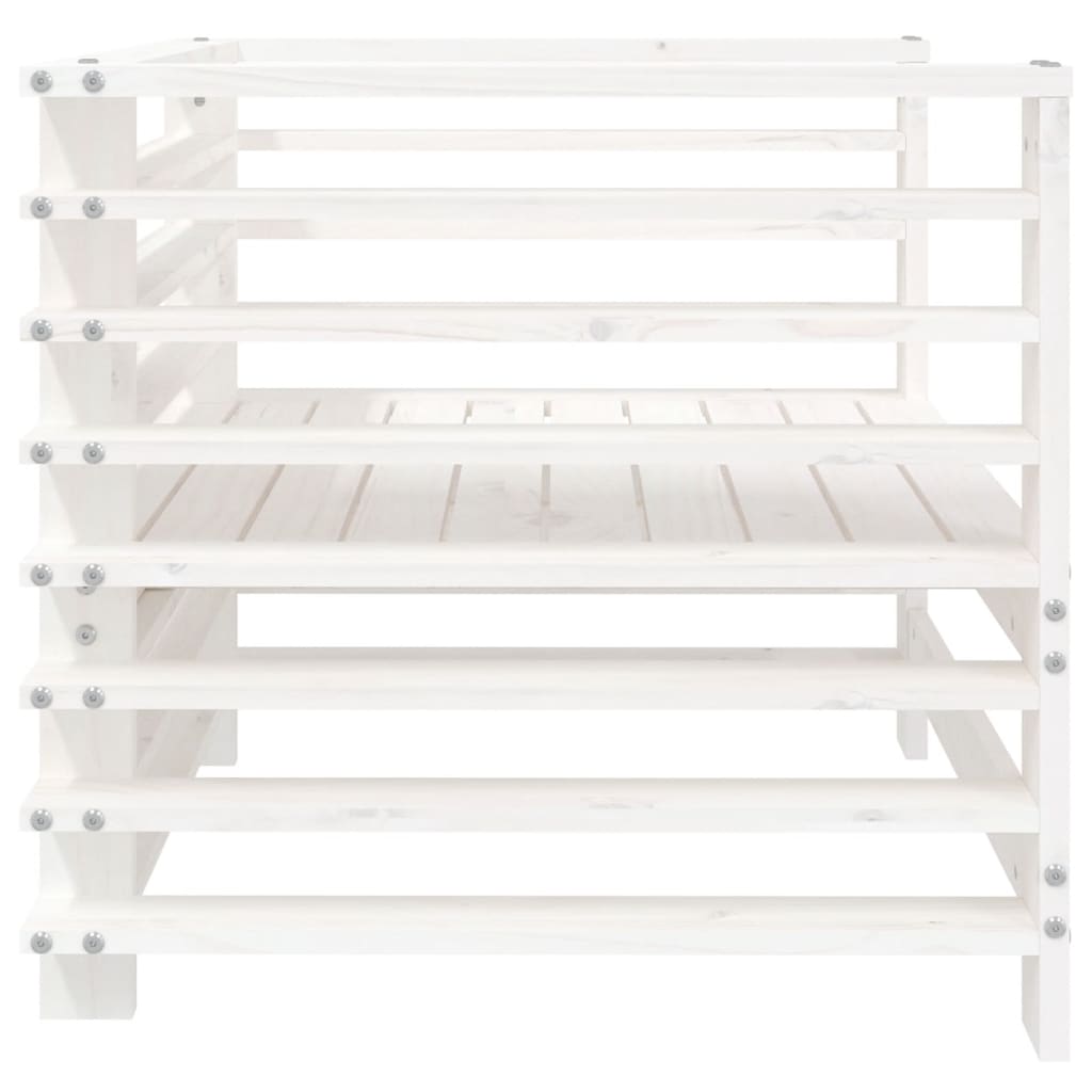 Elegant 2-Pc White Solid Pine Wood Garden Chairs