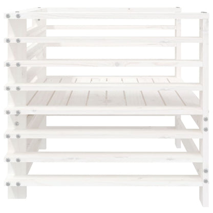 Elegant 2-Pc White Solid Pine Wood Garden Chairs