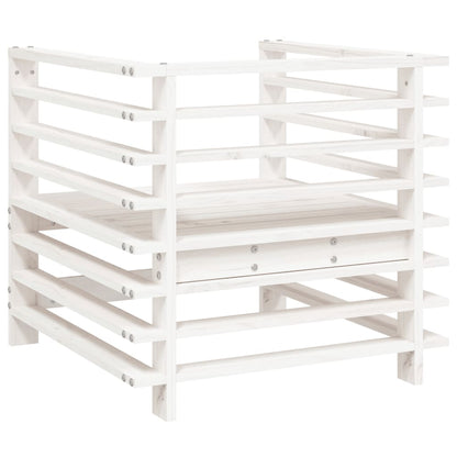 Elegant 2-Pc White Solid Pine Wood Garden Chairs