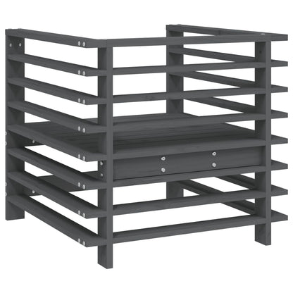 2-Piece Grey Solid Pine Garden Chairs - Durable & Stylish Outdoor Seating