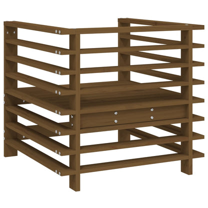 Honey Brown Pine Wood Garden Chairs Set - 2 Pieces