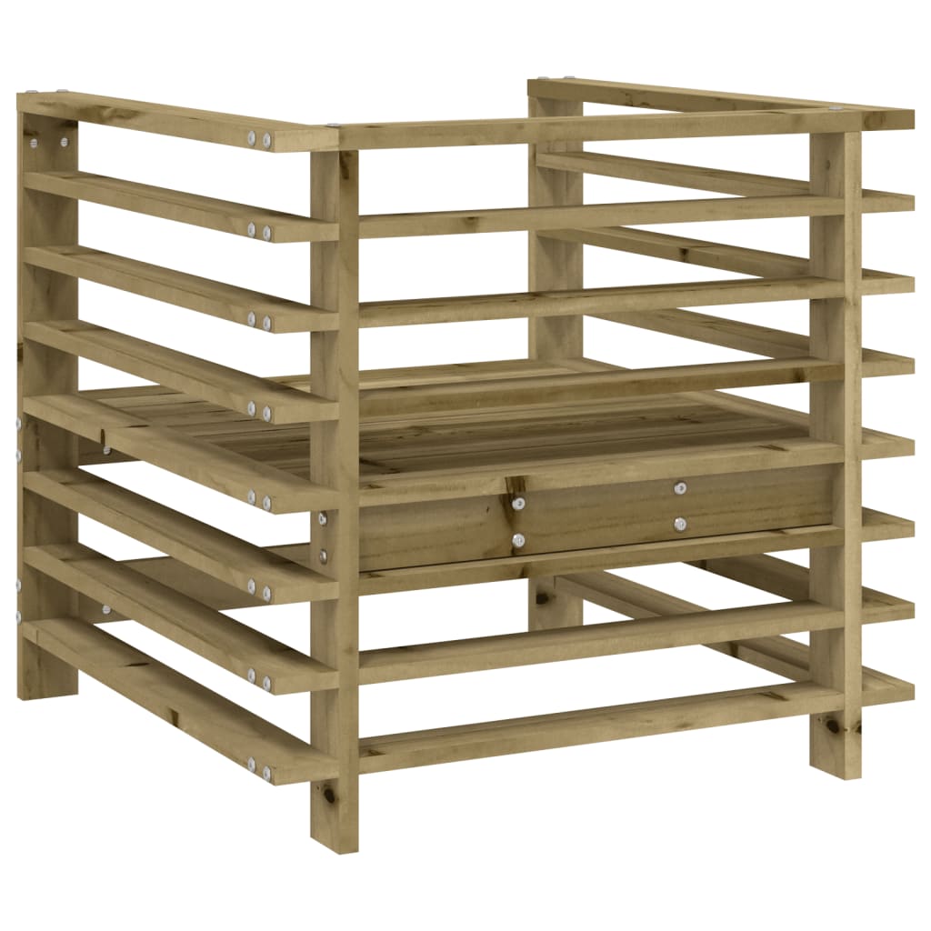 2x Impregnated Pine Wood Garden Chairs - Durable & Stylish