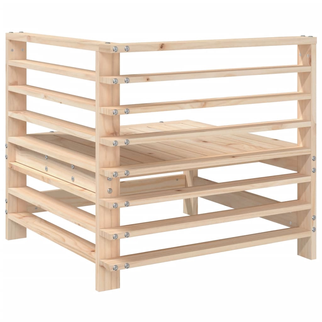 Solid Pine Wood Garden Corner Sofas, 2-Piece Set