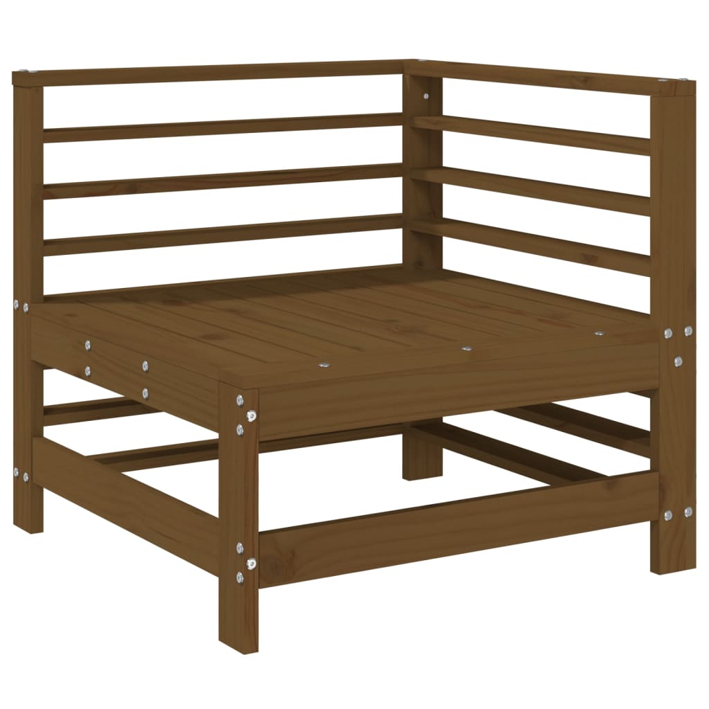 2-Piece Honey Brown Solid Pine Garden Corner Sofa Set