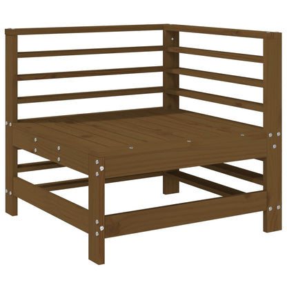 2-Piece Honey Brown Solid Pine Garden Corner Sofa Set