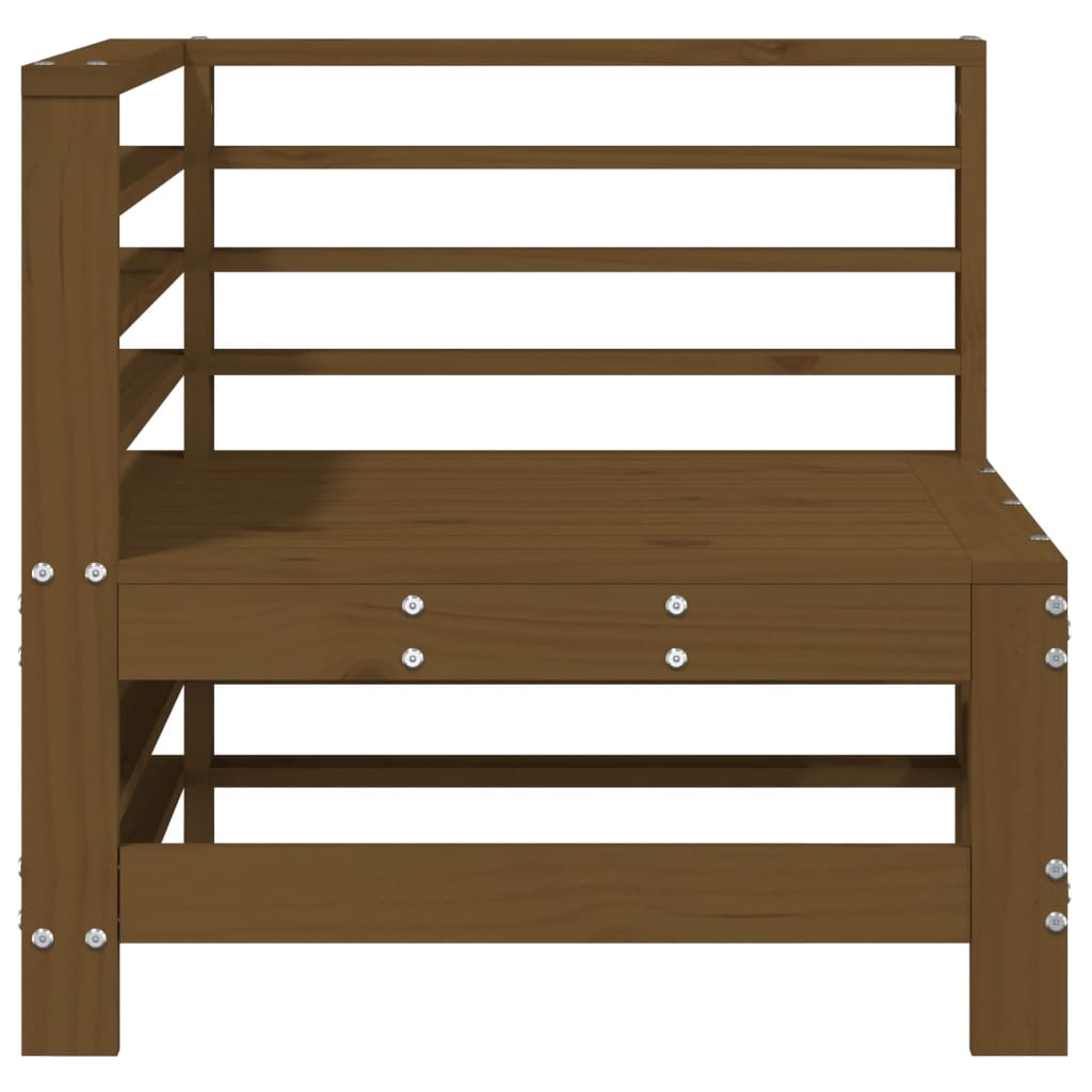 2-Piece Honey Brown Solid Pine Garden Corner Sofa Set