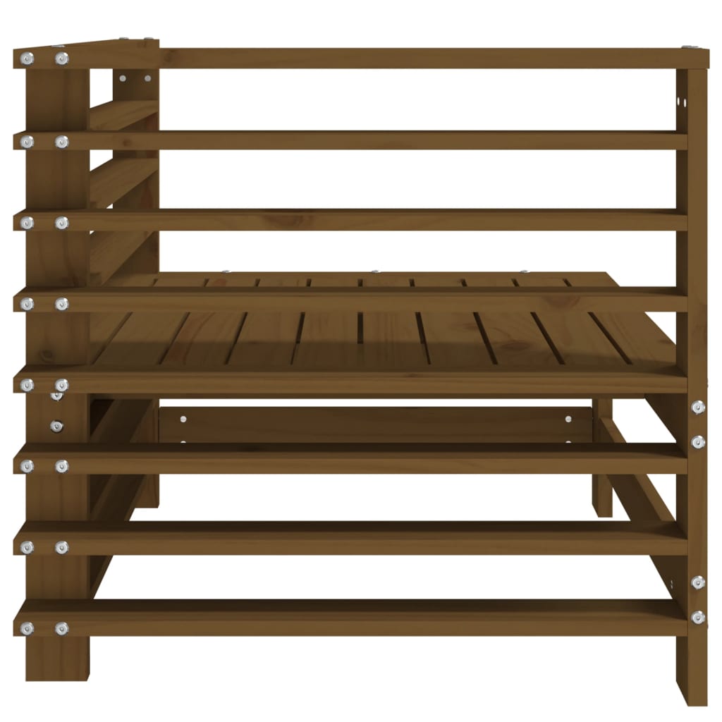 2-Piece Honey Brown Solid Pine Garden Corner Sofa Set