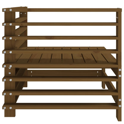 2-Piece Honey Brown Solid Pine Garden Corner Sofa Set