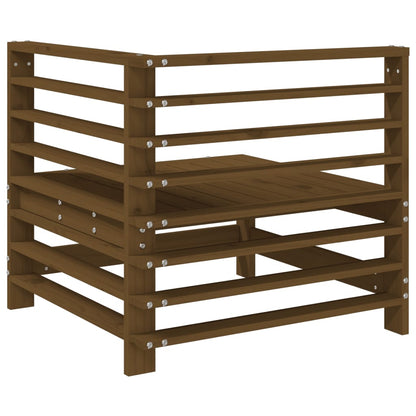 2-Piece Honey Brown Solid Pine Garden Corner Sofa Set