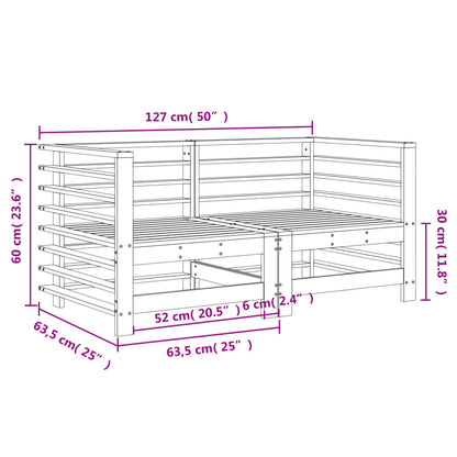 2-Piece Garden Corner Sofas in Douglas Solid Wood