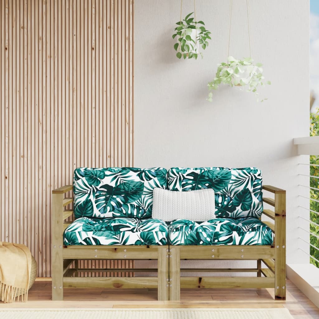 Garden Corner Sofas Set - 2 pcs Impregnated Pine Wood