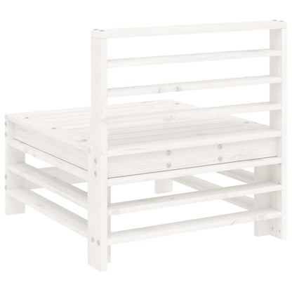 White Solid Pine Wood Garden Middle Sofas Set - 2 Pcs
