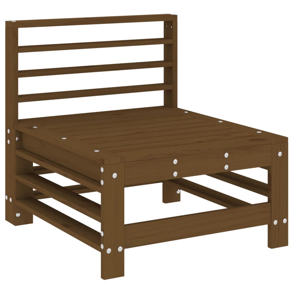Honey Brown Solid Pine Garden Middle Sofas - 2 Pc Set