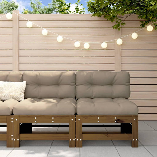 Honey Brown Solid Pine Garden Middle Sofas - 2 Pc Set