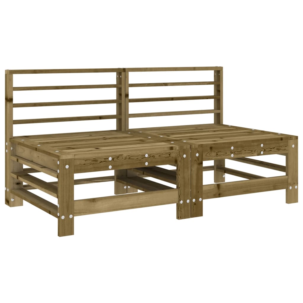 Garden Middle Sofas 2 pcs - Impregnated Pine Wood Seating Set