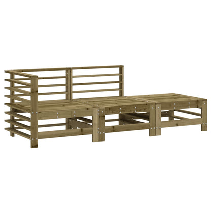 Stylish 3-Piece Pine Wood Garden Lounge Set - Impregnated Finish
